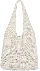 Bolsa de crochê, bolsa de praia de malha, bolsa Hobo de verão, bolsa boho, para mulheres
