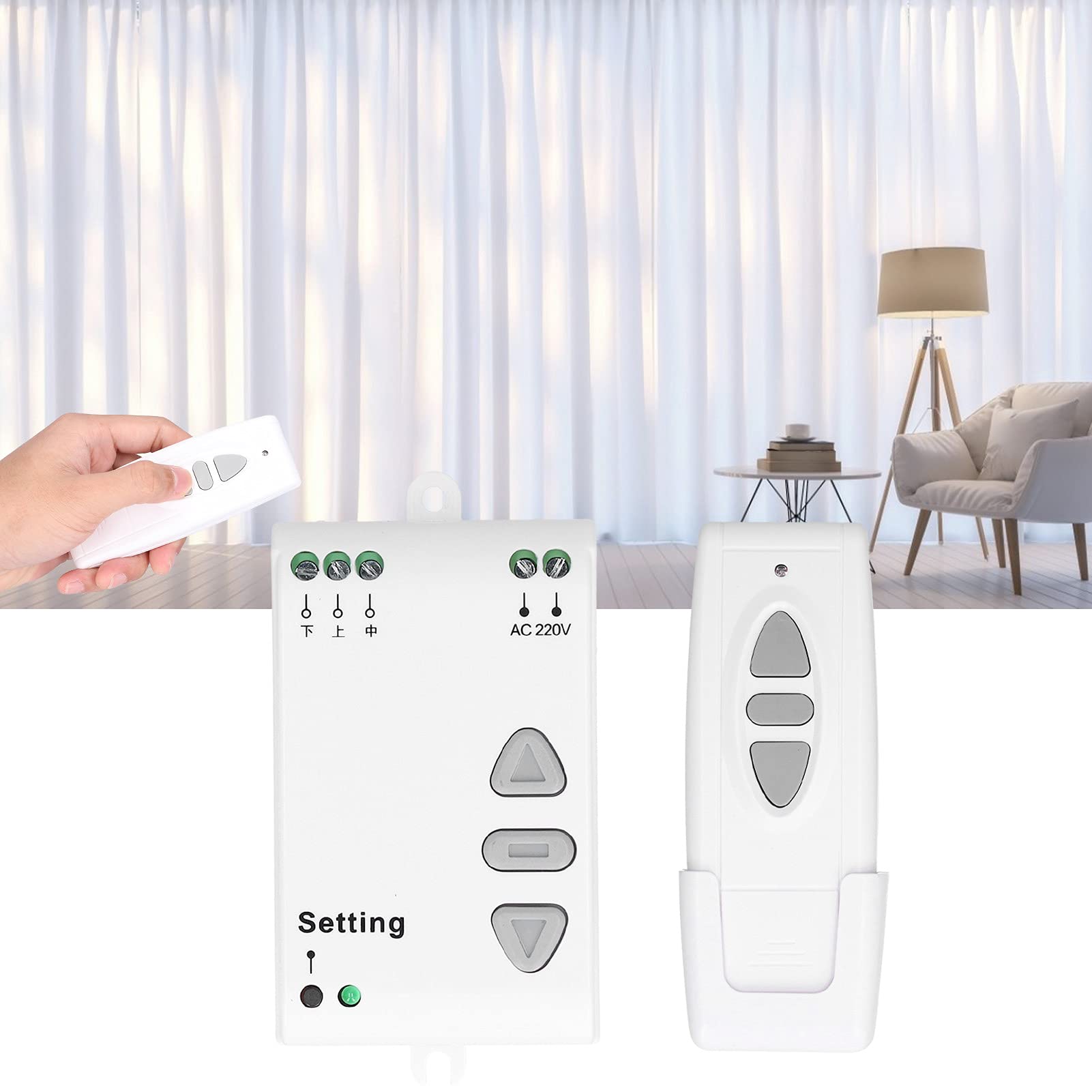Télécommande sans fil pour écrans de projecteur, contrôle de moteur sans fil 220 V, utilisé pour rideau de moteur AC ou écrans électriques, avec télécommande sans fil
