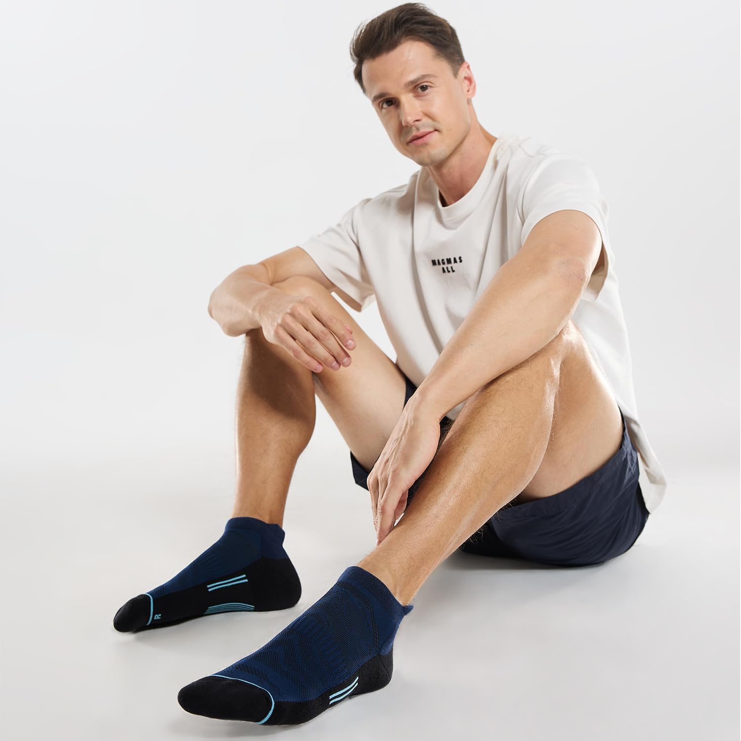 FITRELL Men's 6 Pack Ankle Running Socks Low Cut Cushioned Athletic Sports Socks 7-9/9-12/12-15 - Image 7