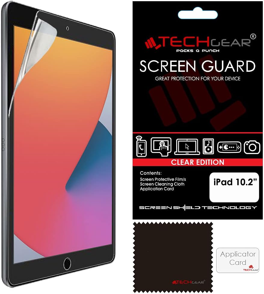 Screen Protector for iPad 10.2" 2021/2020 / 2019, CLEAR Screen Protector Guard Covers Compatible with New Apple iPad 9th / 8th / 7th Generation 10.2" 2021/2020 / 2019