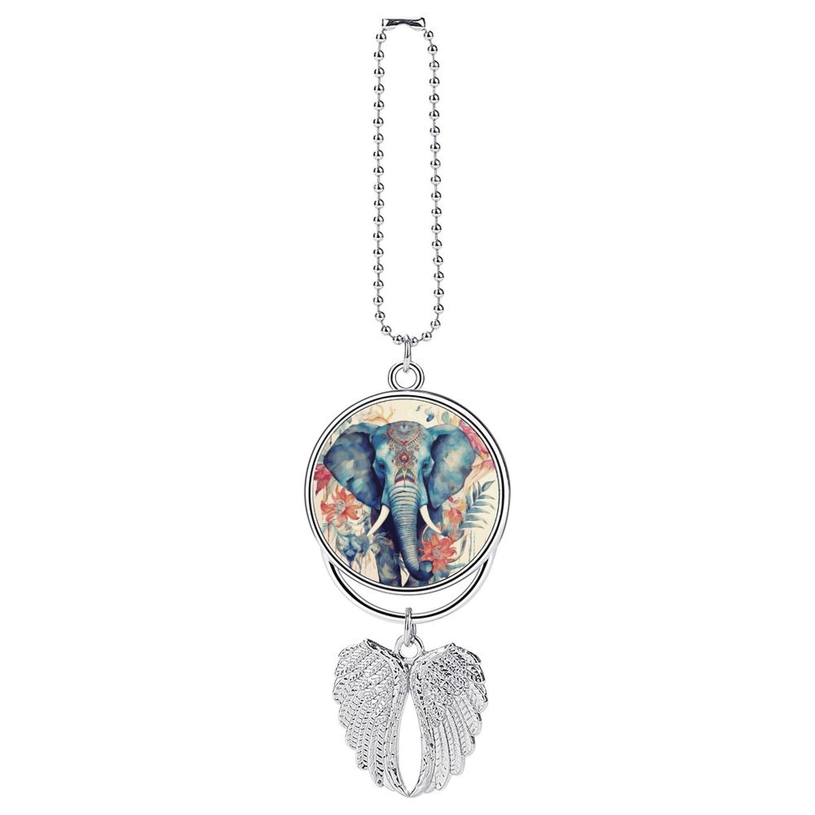 Peacock Feathers Elephant Car Pendant Hanging Swing Auto Rear View Mirror Hanging Car Rear View Mirror Charm Truck Hanger Ornament Charm for Car Rear View Mirrors Accessories
