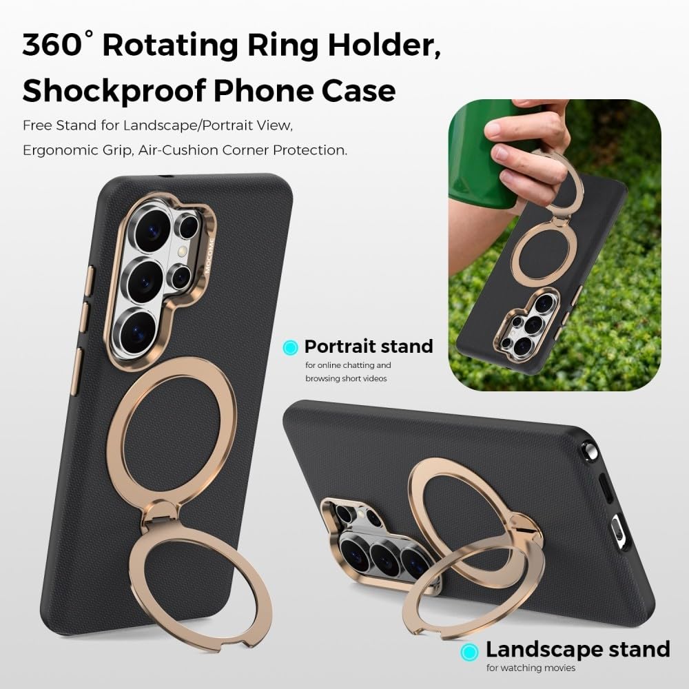 Generic etui kompatybilne z Samsung Galaxy S25 (kolor: fioletowy) magnetyczne etui z obrotowym pierścieniem pokrowiec ze stojakiem skórzane silikonowe etui na tył