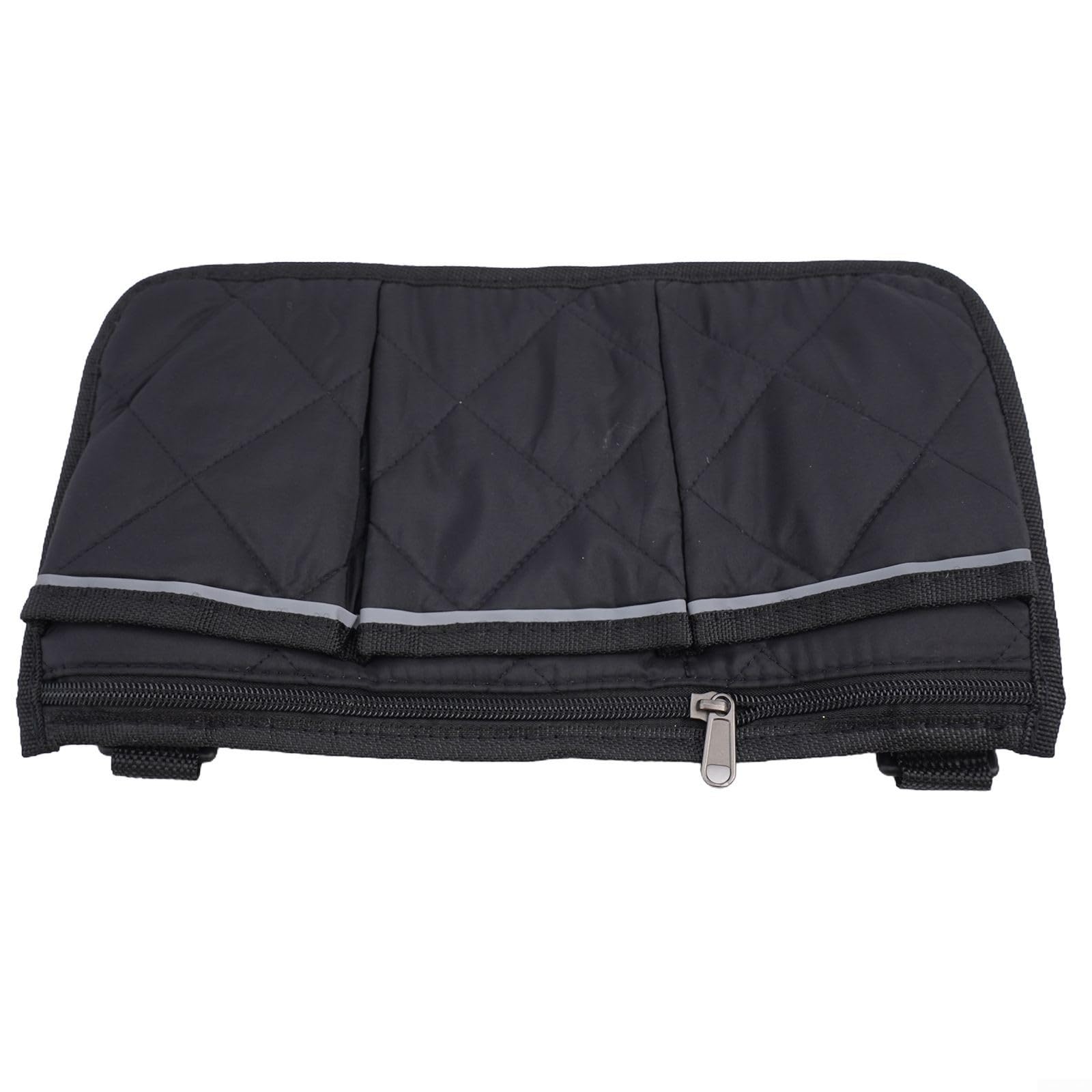 Camping Armrest Organizer Bag - Folding Camping Chair Armrest Hanging Storage Bag for Outdoor Camping Beach Home Storage(black)