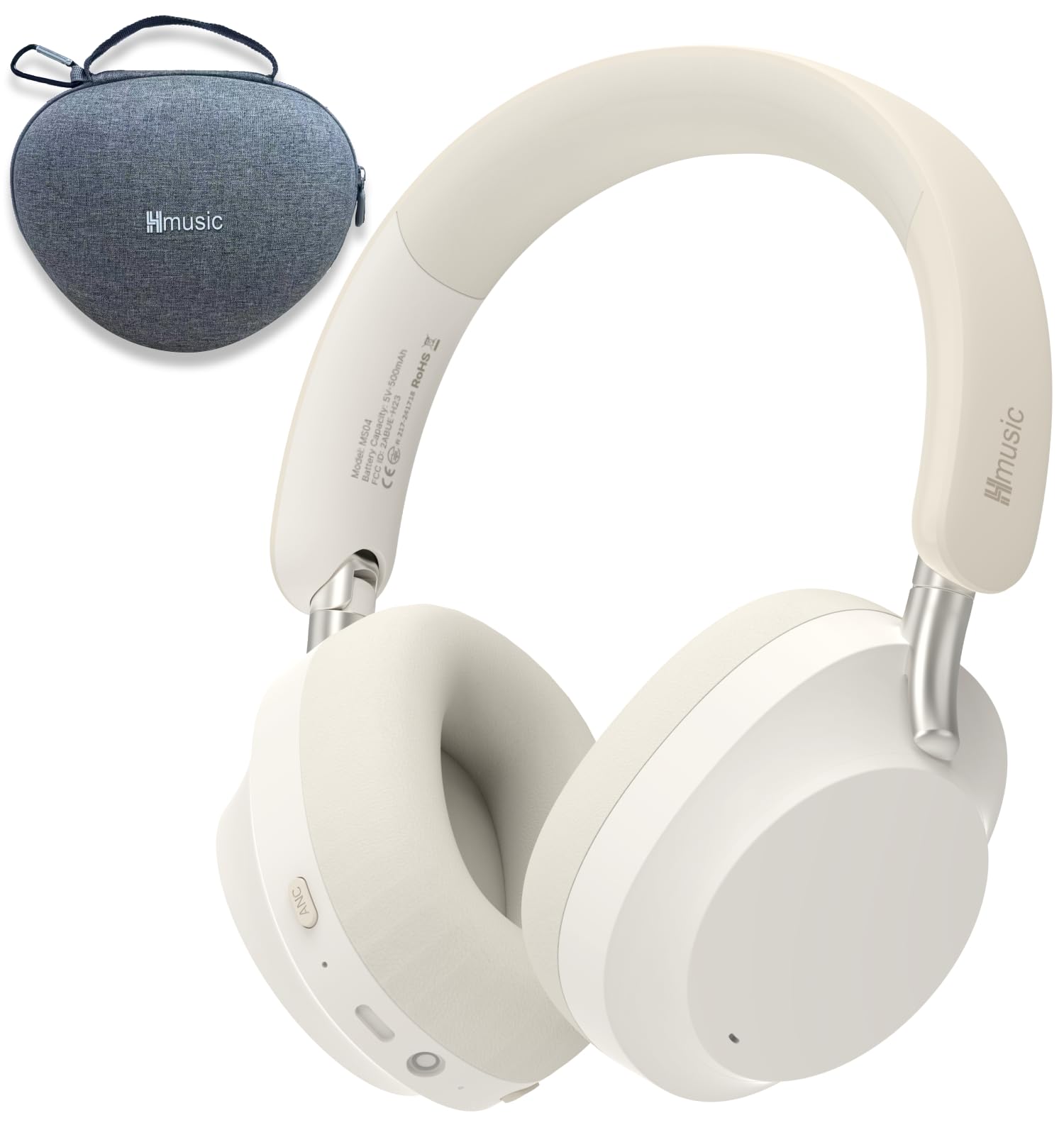 Hmusic MS04 Casque Bluetooth Réduction de Bruit Active, sans Fil/Filaire