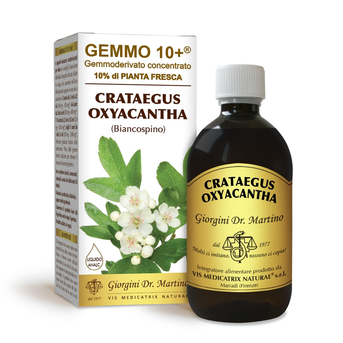 Dr Giorgini GEMMO 10+ BIANCOSPINO Gemmoderivato Concentrato Liquido Analcoolico - 500 ml
