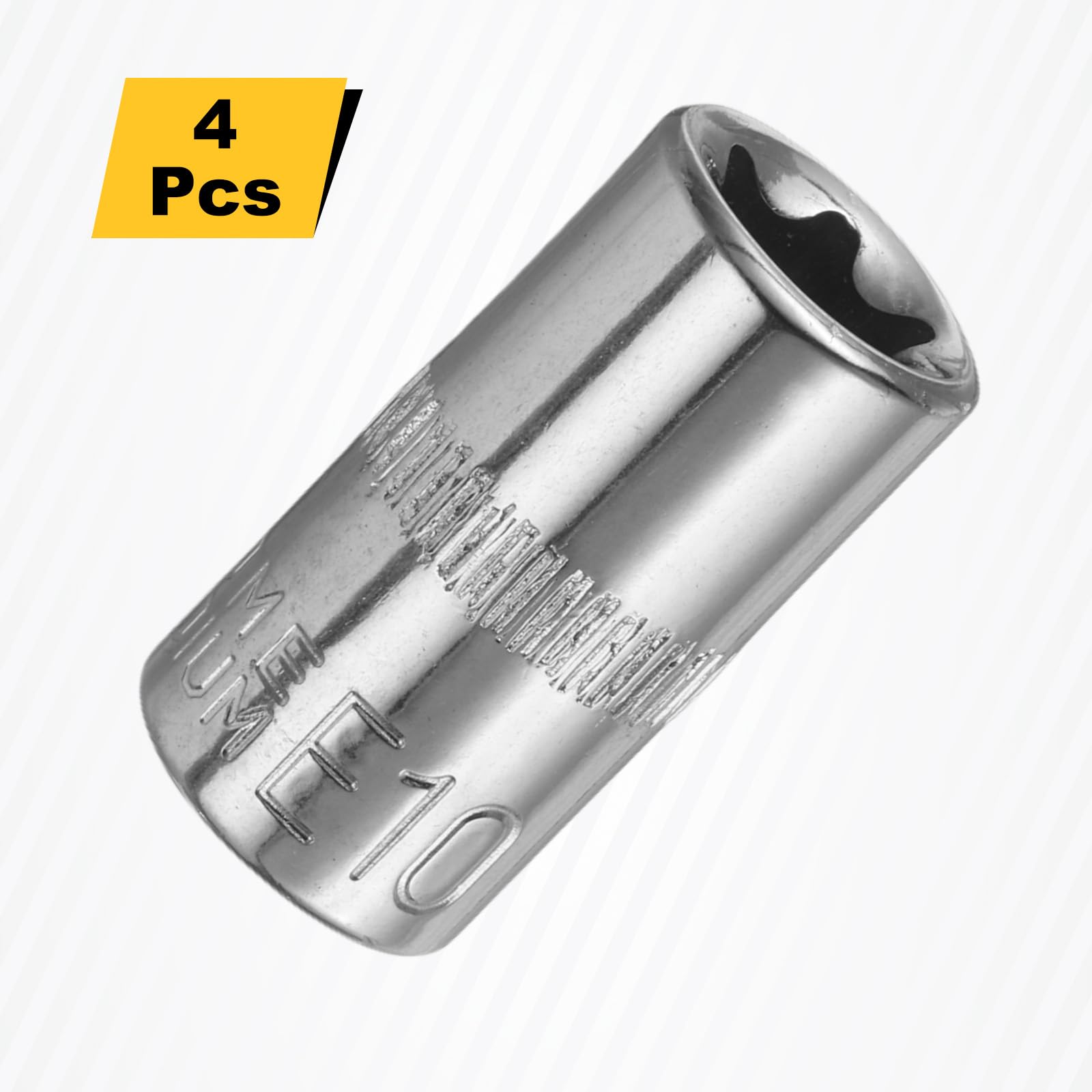 TOP-VIGOR Lot De 2 Douilles Torx Externes 1/4" E10, Douille En Acier Cr-V Pour Réparation Automobile Et Ménage