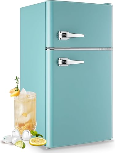 WANAI Compact Mini Refrigerator 32 CuFt Small Refrigerator with Freezer Retro Mini Fridge with Dual Door7 Adjustable Thermostat Adjustable Shelves WANAI Compact Mini Refrigerator 32 CuFt Small Refrigerator with Freezer Retro Mini Fridge with Dual Door7 Adjustable Thermostat Adjustable Shelves