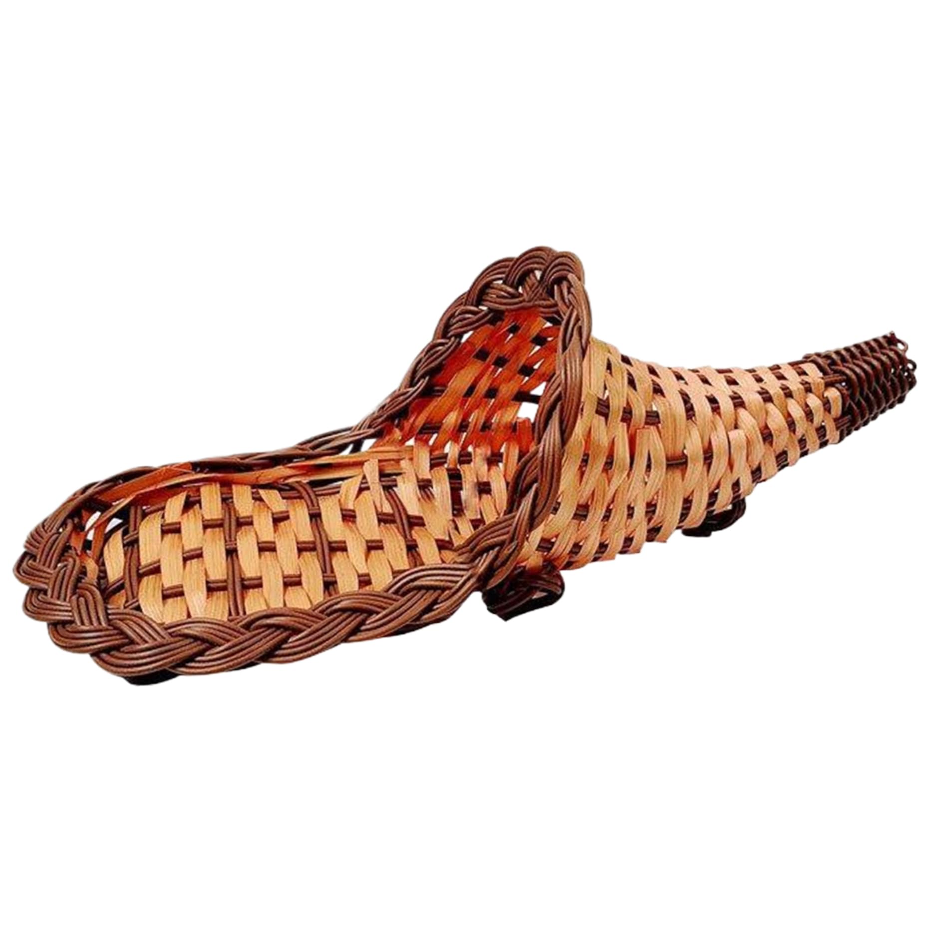 Cestino per cornucopia, cesto di frutta in corno di abbondanza intrecciato da 15, 4 pollici, decorazione traspirante per cornucopia per centrotavola del Ringraziamento, decorazione per feste autunn