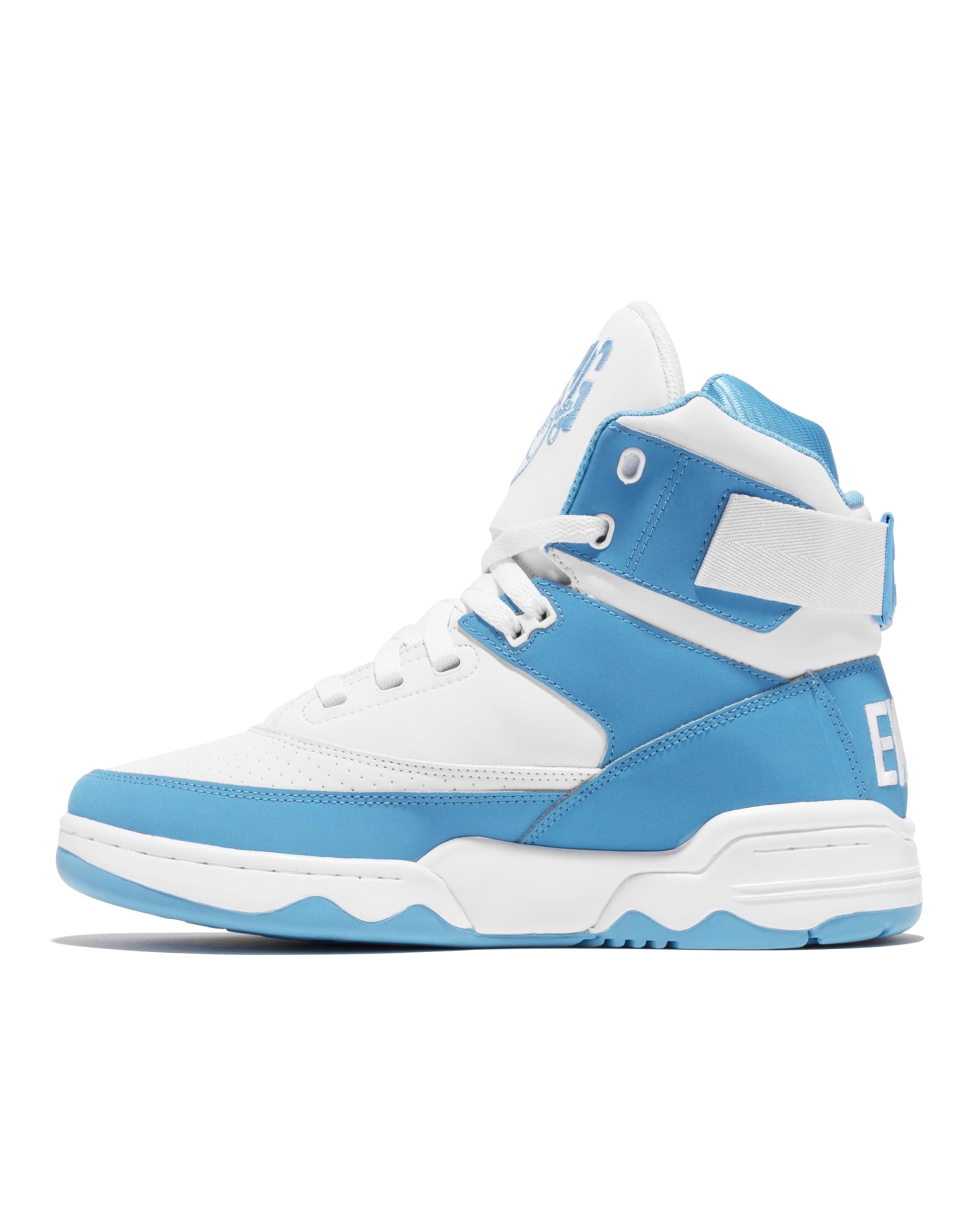 PATRICK EWINGAthletics 33 HI Men's Basketball Sneakers, White/Powder Blue, Retro High-Top Shoes