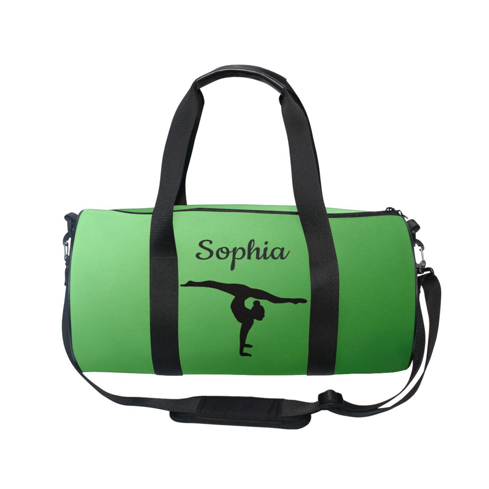 Personalised Gymnastics Bag for Girls Custom Name Kids Gym Bag Dance Bags Sport Gymnastics Equipment Storage Customise Gymnastics Gifts for Gymnastics Green