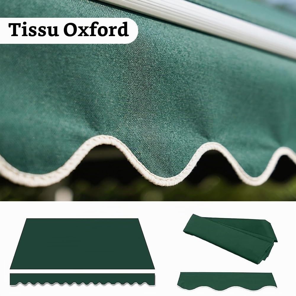 Toile De Store Banne Manuel Rétractable, 3x2m 5x3.0m Tissu De Remplacement pour Auvent pour Terrasse, Couverture D'auvent pour Pare-Soleil Imperméable(Red,3.5x2.5m/11.5x8ft)