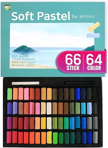HA SHI Pasteles de tiza suave, 64 colores con 2 piezas adicionales, suministros de arte no tóxicos, medios de dibujo para artistas pastel para