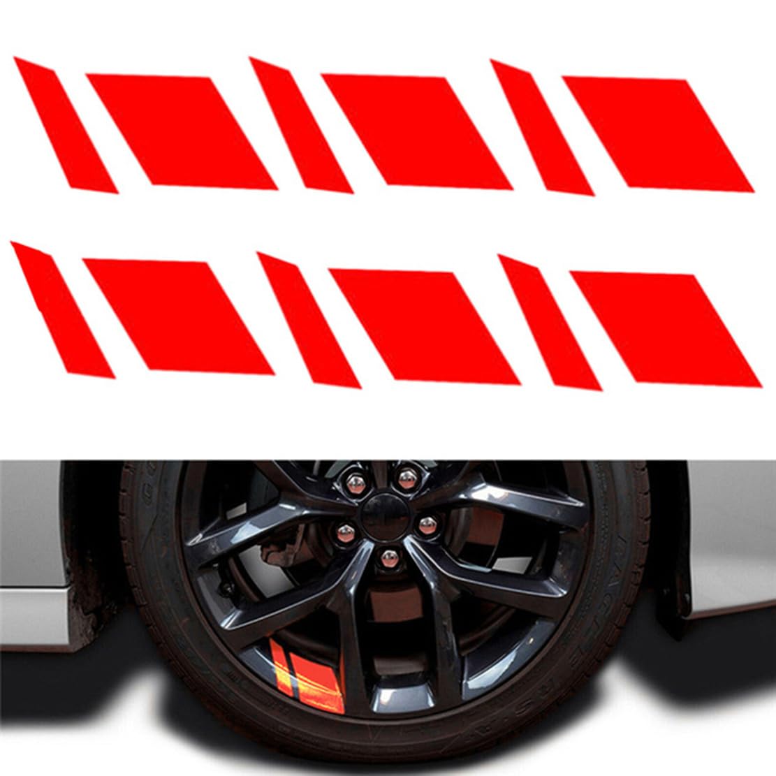 6 pcs Wheel Rim Decal Stripes,Compatible with Haval H1 H2 H3 H4 H5 H6 H7 H8 H9,Automotive Exterior Accessories,4-Red
