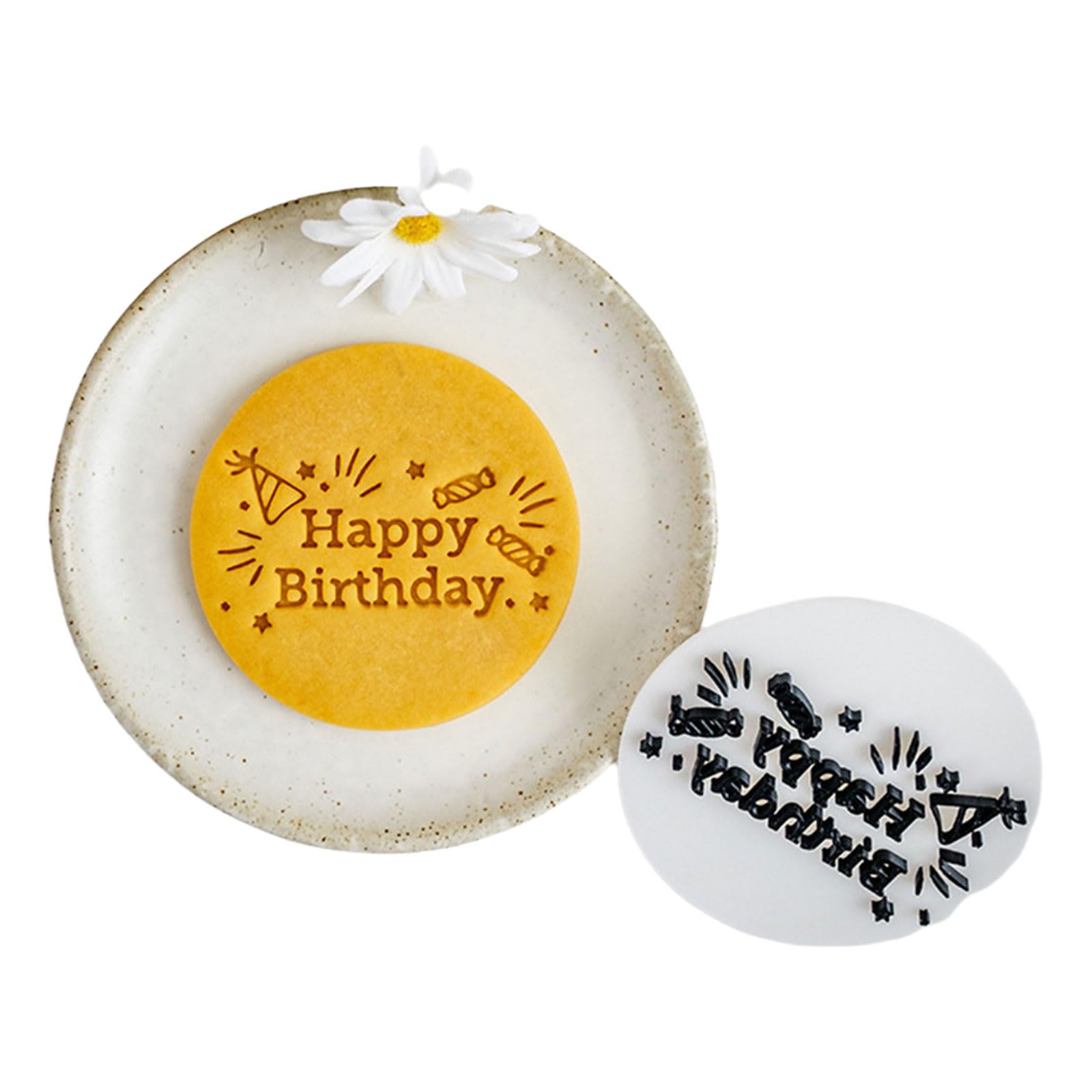 CRFFZ Happy Birthday English Cookie Molds Biscuit Molds Suitable for Creative Baking Enthusiasts and Festival Celebration Kitchen Baking Accessories
