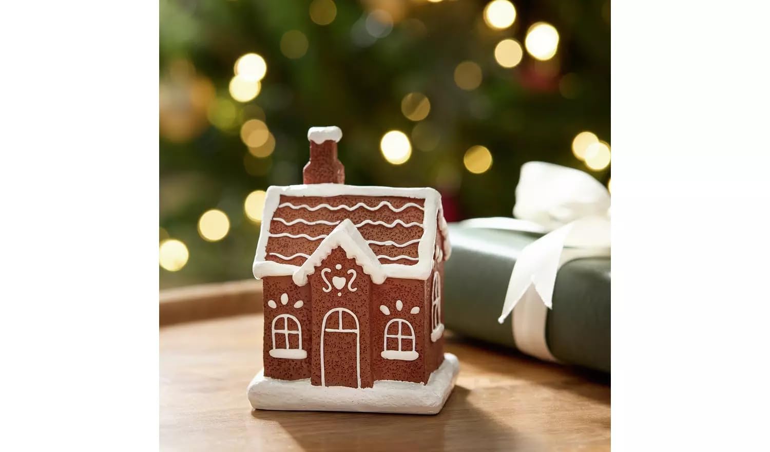 Aidni Brown White Gingerbread Cottage Nightlight Christmas Decoration