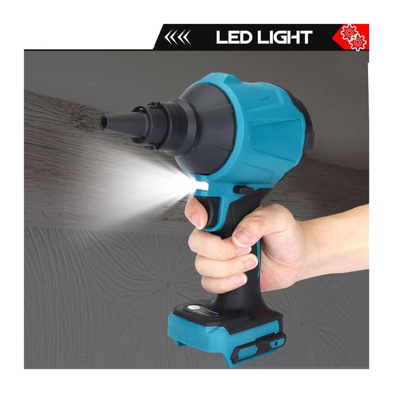 Soplador centrífugo 8 Piezas 1000 W 45000 RPM soplador de Polvo inalámbrico, inflador función vacío Juguete multifunción for batería 18 V