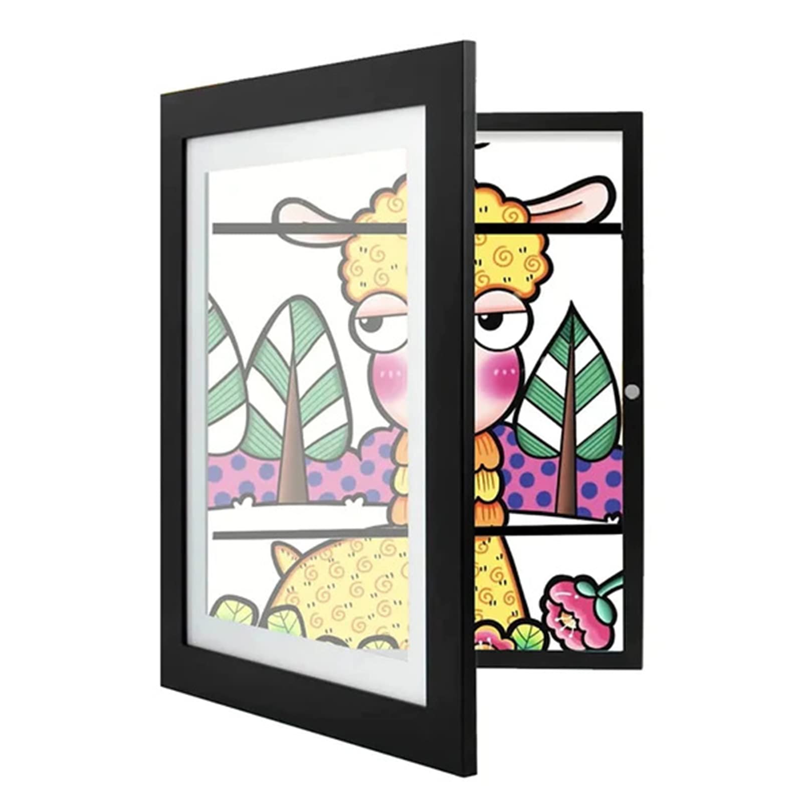 SRIWATANA 2Pcs Cadre Dessin Enfant à Changer A4,Cadre Photo de Rangement d'art pour Enfants Remplissables,Cadre d'art pour Enfants 150 pcs d'art pour écoles,les maison,Cadeaux pour enfants,Blanc pur