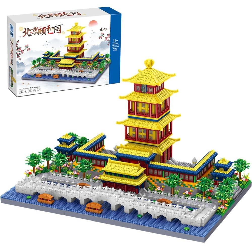Chinese Architecture Building Blocks, 4661 Pcs Beijing Summer Palace Building Set, Chinese Ancient Famous Architecture Mini Blocks for 16+ Teenagers, Adults, Home Decor Accessories