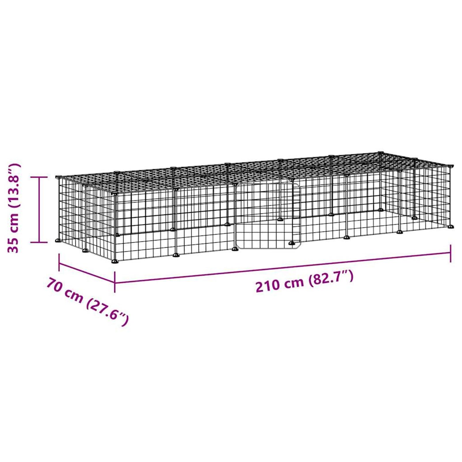 ShGaxin Jaula para Mascotas de 28 Paneles Puerta, Jaula Cobaya, Jaulas para Conejos, Valla para Mascotas, Recinto para Conejos, Parque para Conejos, Cosas para Conejos, Acero Negro 35x35 cm