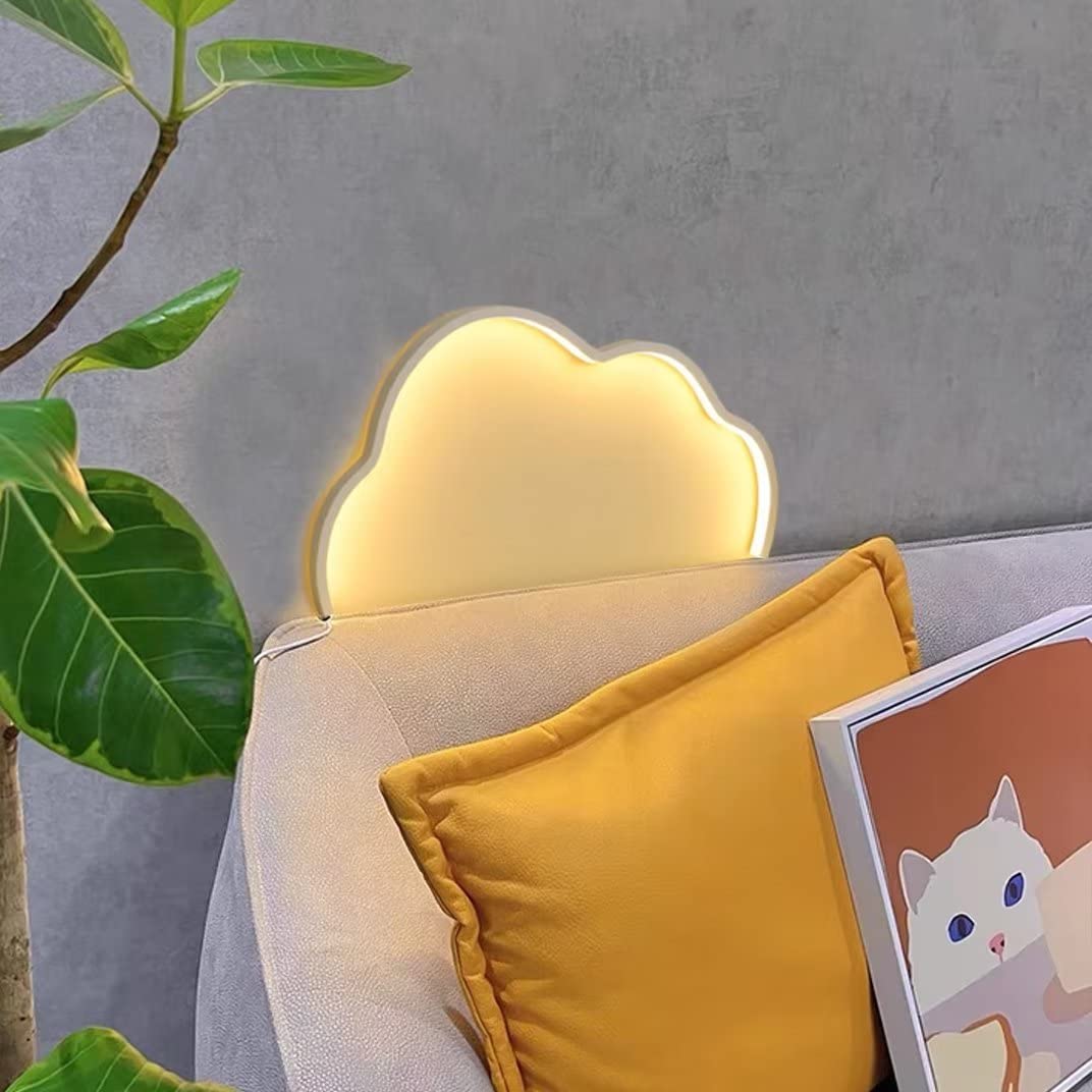 Chmura lampa ścienna lampka nocna urocza pokój dziecięcy lampa ścienna lampa nocna dekoracja lampka nocna lampa stołowa do sypialni, ładowanie przez USB, możliwość ściemniania, biała