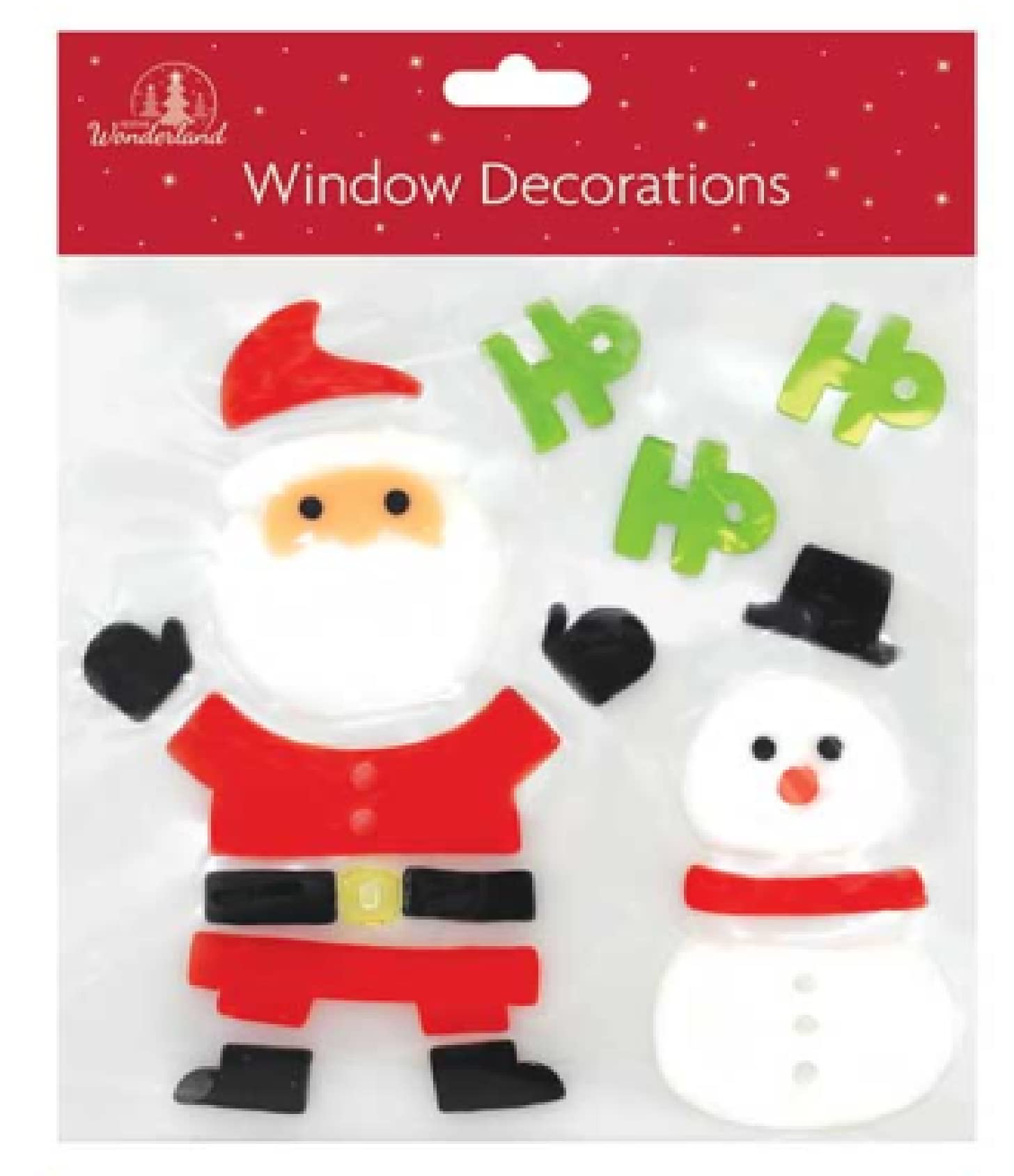 Skyte Multicolor Skyte® Christmas Xmas Window Stickers Gel Jelly Decals Decorations Multicoloured Christmas Window Gel Clings Glass Decorations With Santa Reindeer Snowman Penguin Snowflakes (Santa Clause & Snowman)