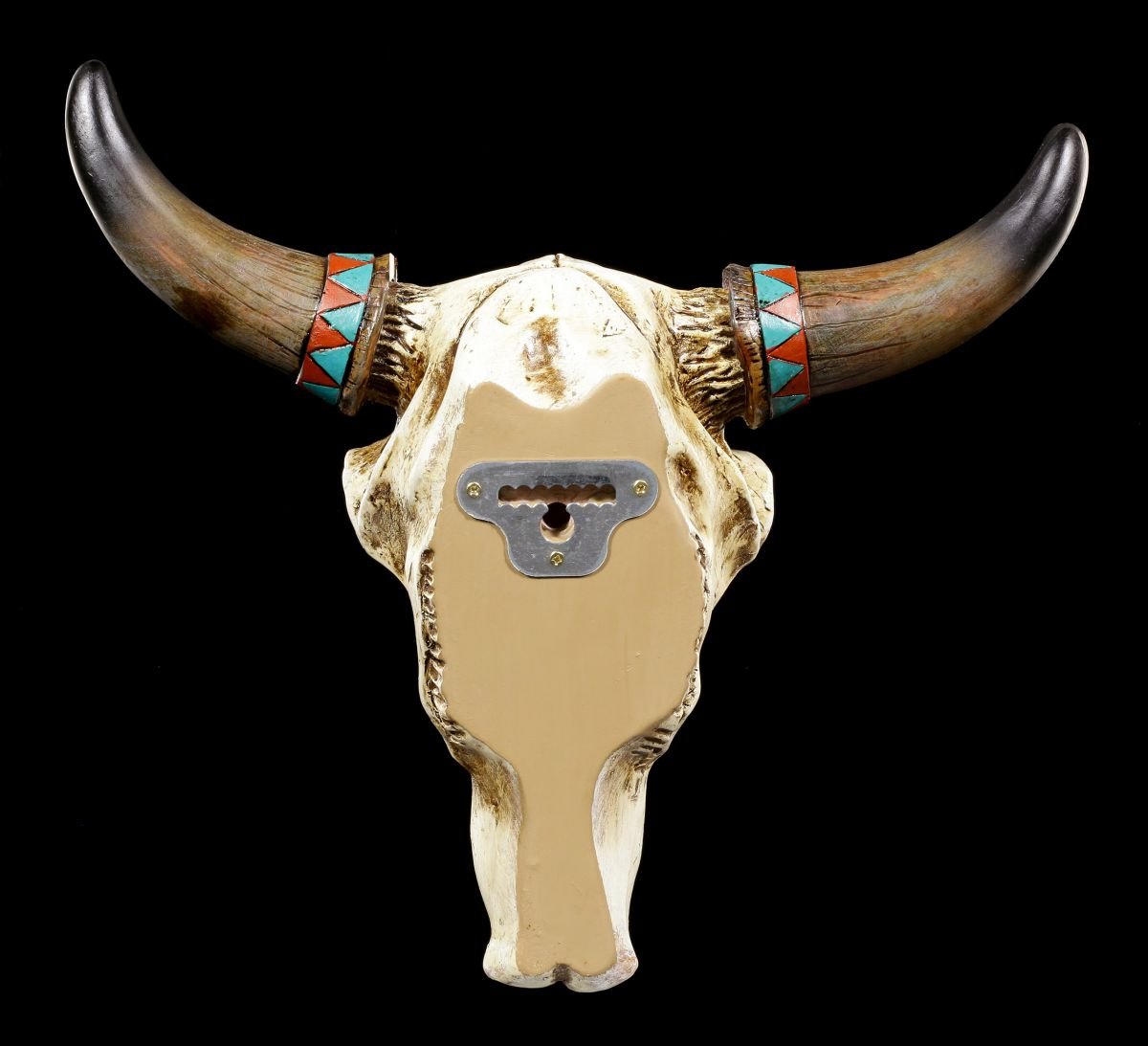 Figuren Shop GmbH Relieve De Pared - Cráneo De Ganado Con Estilo Indio Artículo Decorativo, Pintado A Mano