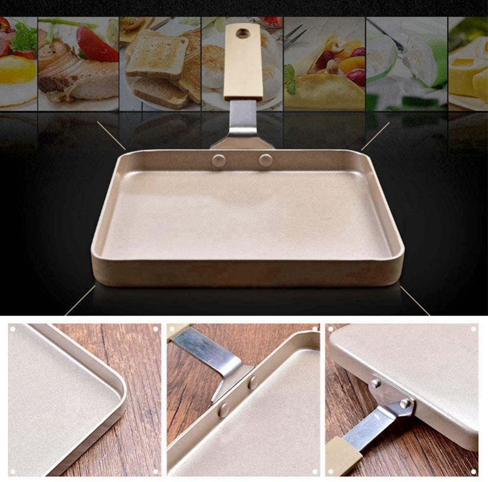 Padella Quadrata Per Crepe Antiaderente, Padella Per Griglia Con Base In Acciaio Al Carbonio Resistente Per Induzione Compatibile Per Torte Da Forno, Uova Per Friggere, Mini Pentole