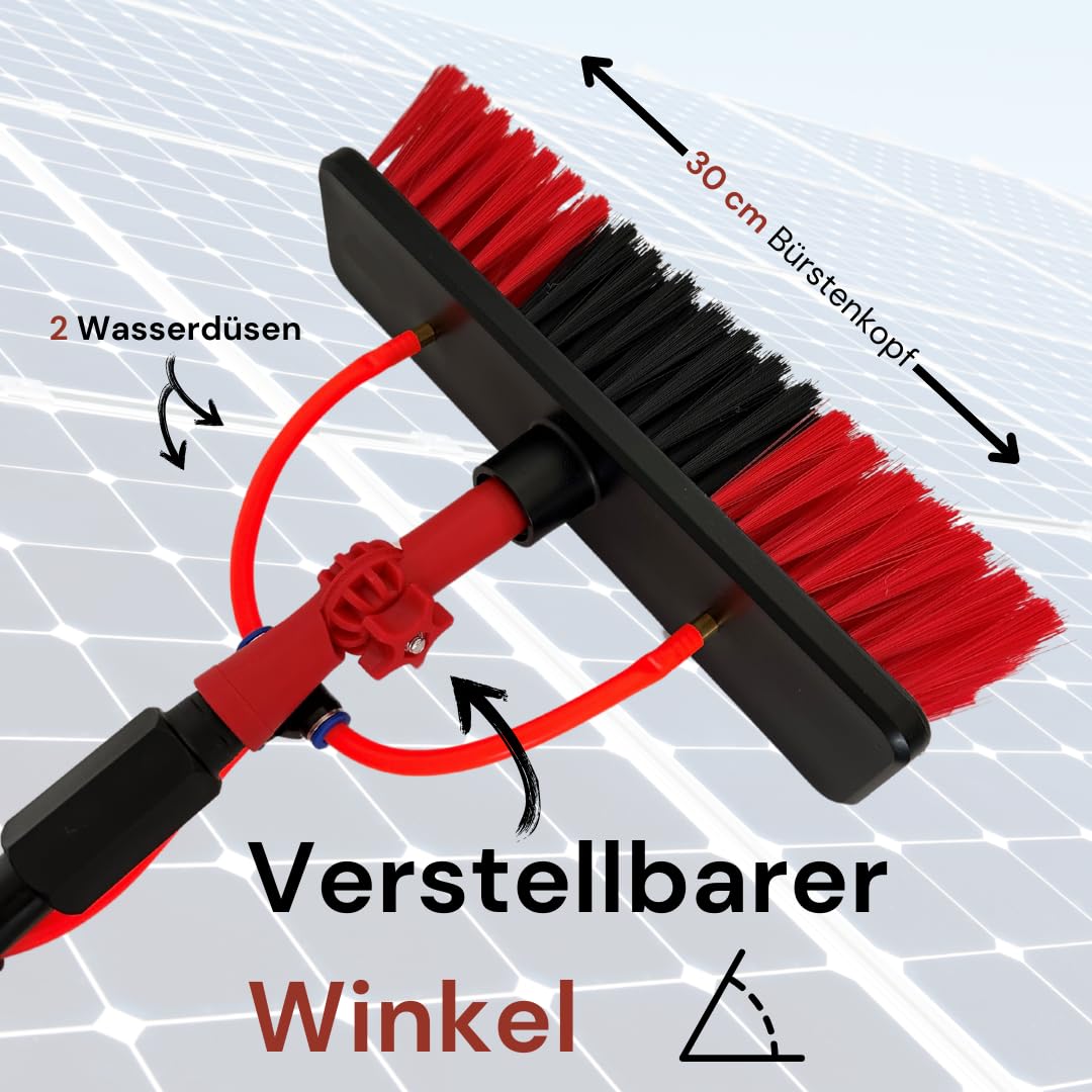 SolarKlar365 Photovoltaik- und Solaranlagen Reiniger | PV Anlage reinigen | Lotuseffekt langanhaltender Schutz, starke und materialschonende Reinigung 5 Liter + Teleskop-Waschbürste