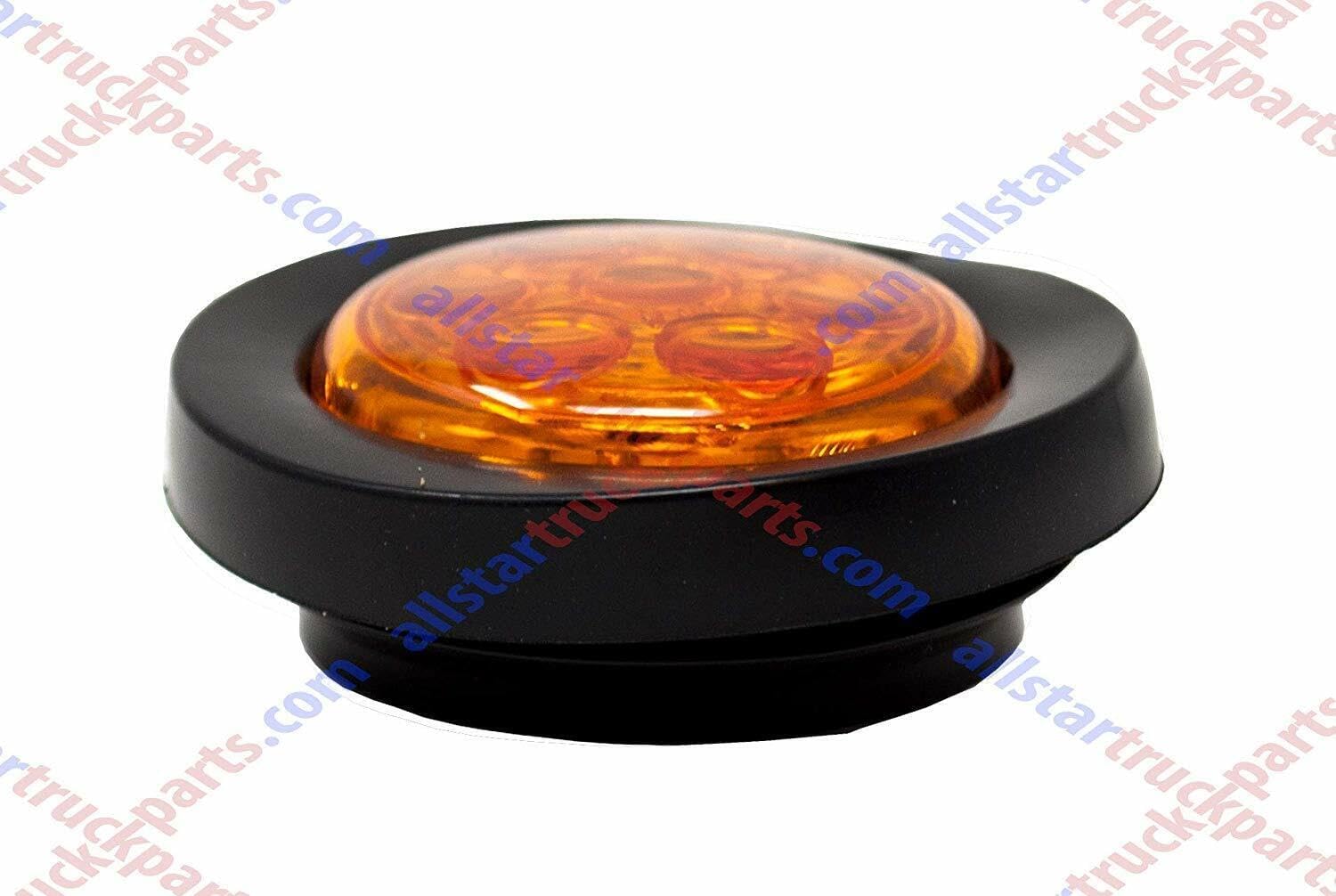10pc 2" Amber Round Trailer 7 LED Clearance Marker Lights [DOT FMVSS 108] [SAE P2] [Reflector Lens] [Grommet] [Flush-Mount] [Waterproof IP67] Marker Clearance Lights for Trailer Truck