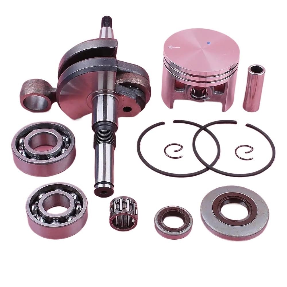Kit de Aceite de cojinete de cigüeñal de Motosierra Compatible y Kit de pistón para MS380 038 Modelos 52 mm