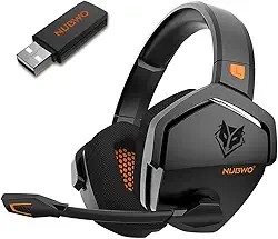 NUBWO G06 Blueteeth Fone de Ouvido para Jogos Sem Fio com Microfone de Cancelamento de Ruído para PC PS4 PS5, Fone de Ouvido 2.4G sem fio com som surround 3D, protetores de ouvido de memória suave