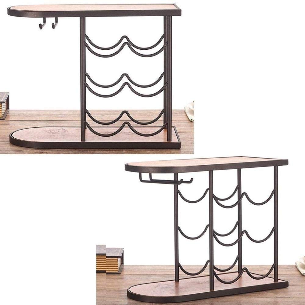 Genérico BotelleroEstante para Copas de Vino, Soporte para Vino de Metal, Estante para Vino apilable, Soporte para Vino, decoración del hogar, Manualidades, Estante para Vino, Puede Contener 6 botell
