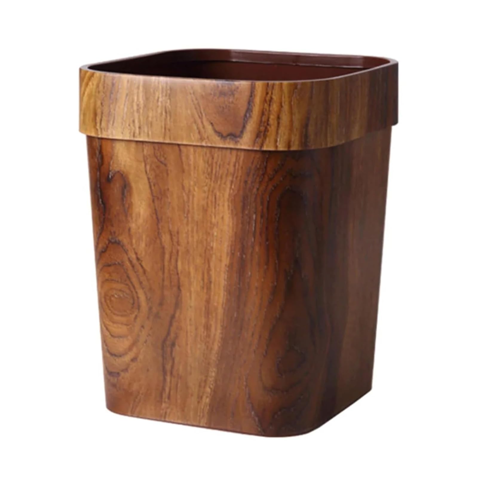 Botes de Basura 1 Uds. Contenedor de Basura, Papelera de Madera de imitación, papeleras Vintage de Cocina, 11,99x9,43x9,43 Pulgadas Aire Libre y hogar