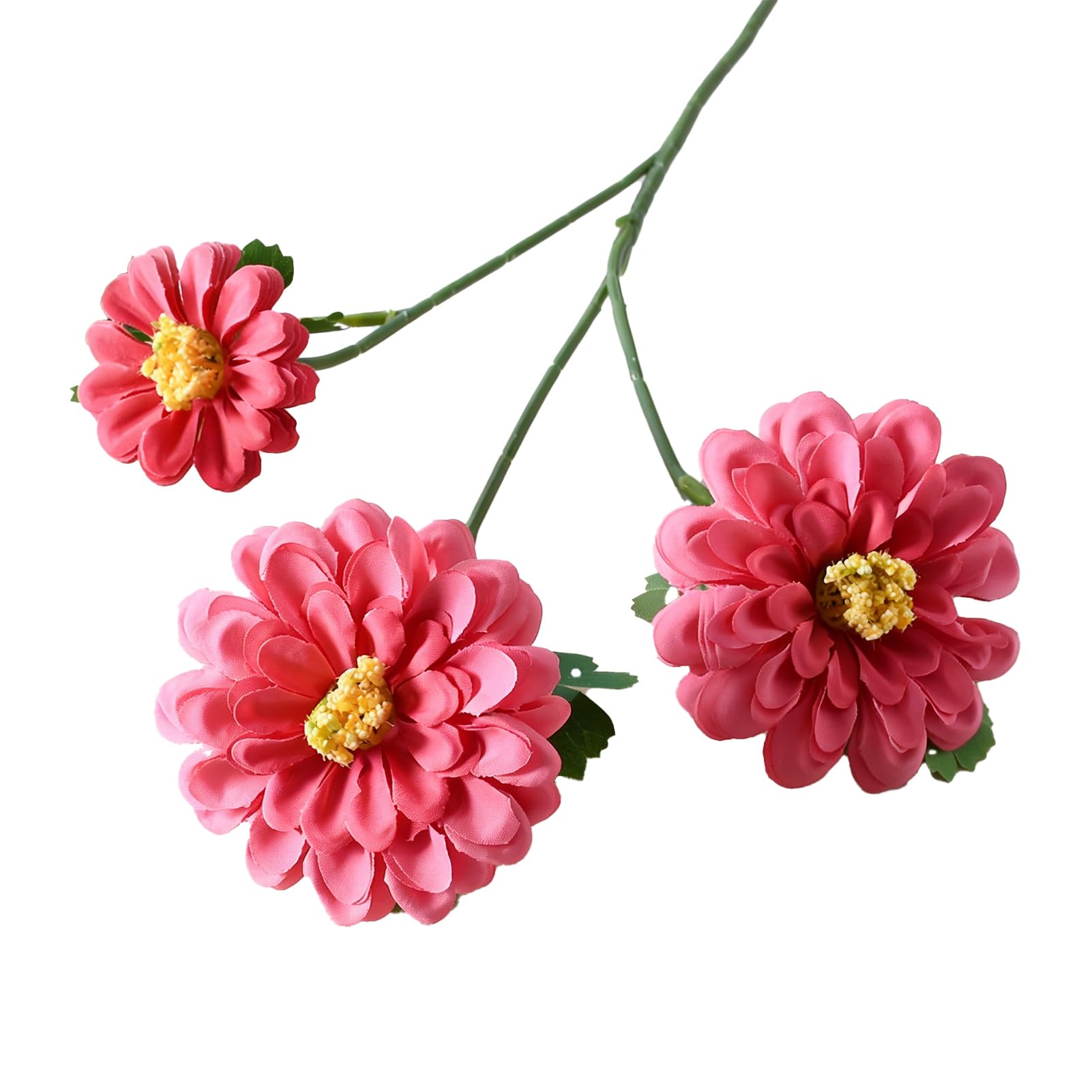 Virelynx Faux Chrysanthemum Flower – Long Stem Realistic Artificial Calendulas Bouquet, Vase Table Centerpiece Home Wedding Party