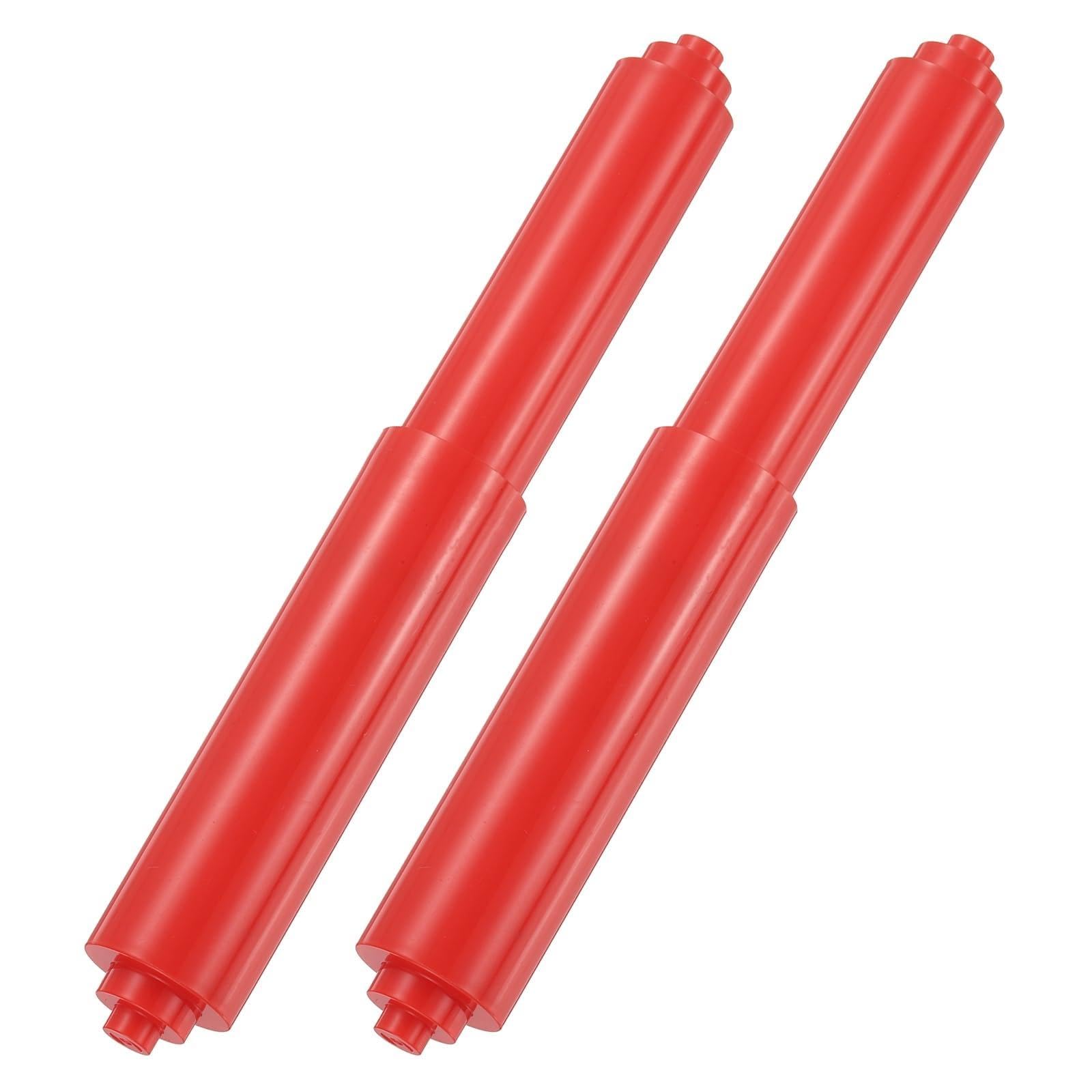 sourcing map 2PCS Toilet Paper Holder Roller, 4.6" to 7" Retractable Bathroom Tissue Roll Holder Toilet Paper Spring Rod Replacement Plastic for Washroom Bathroom, Red