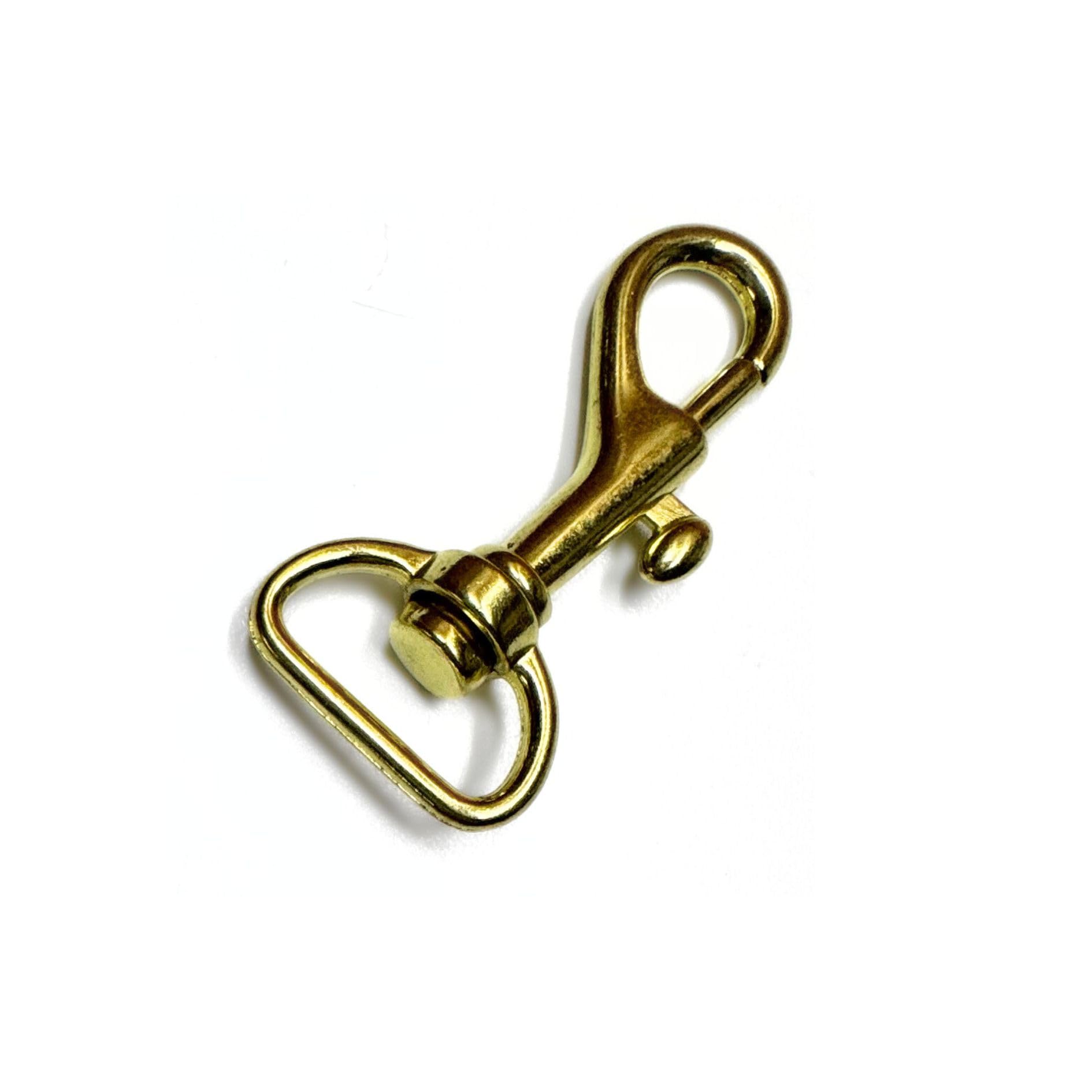 LEATHER UNLTD Brass Plated Swivel Bolt Snap Hooks Rounded Rectangle Ring 0.75