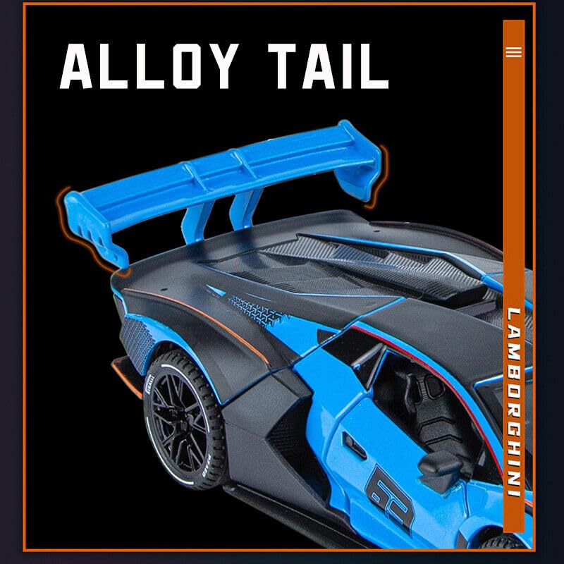 Image of DEOXY 1:24 Scale Lamborghini Essenza Scv12 Model Car Diecast Toy Cars Kids Toys With Sound And Light Door Can Be Opened Toy Vehicle For Kids Gift, Blue