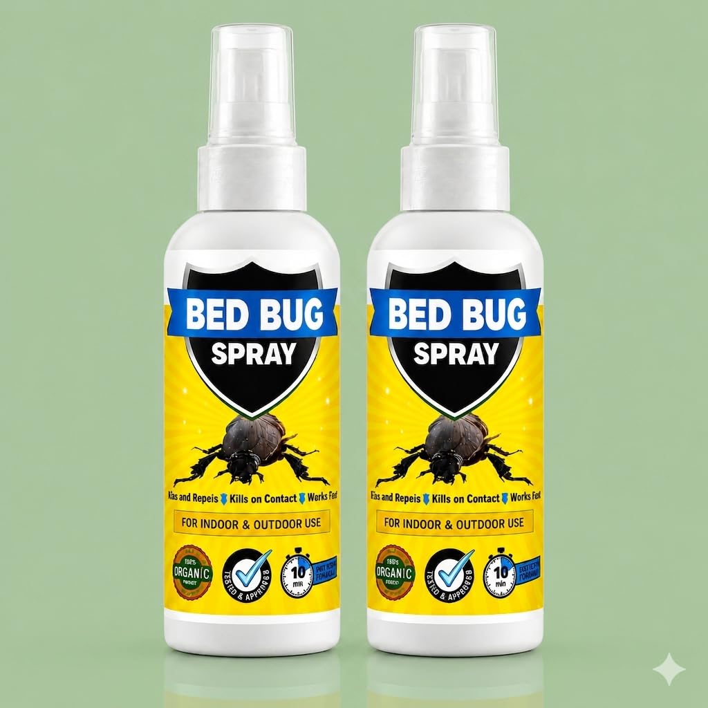 Natural BedBug Spray 100ml | Powerful Bed Bugs Repel Spray for Bed, Mattress & Furniture | Organic Khatmal Repellent for Home | Odorless Herbal Pest Control pack of 02-image-10