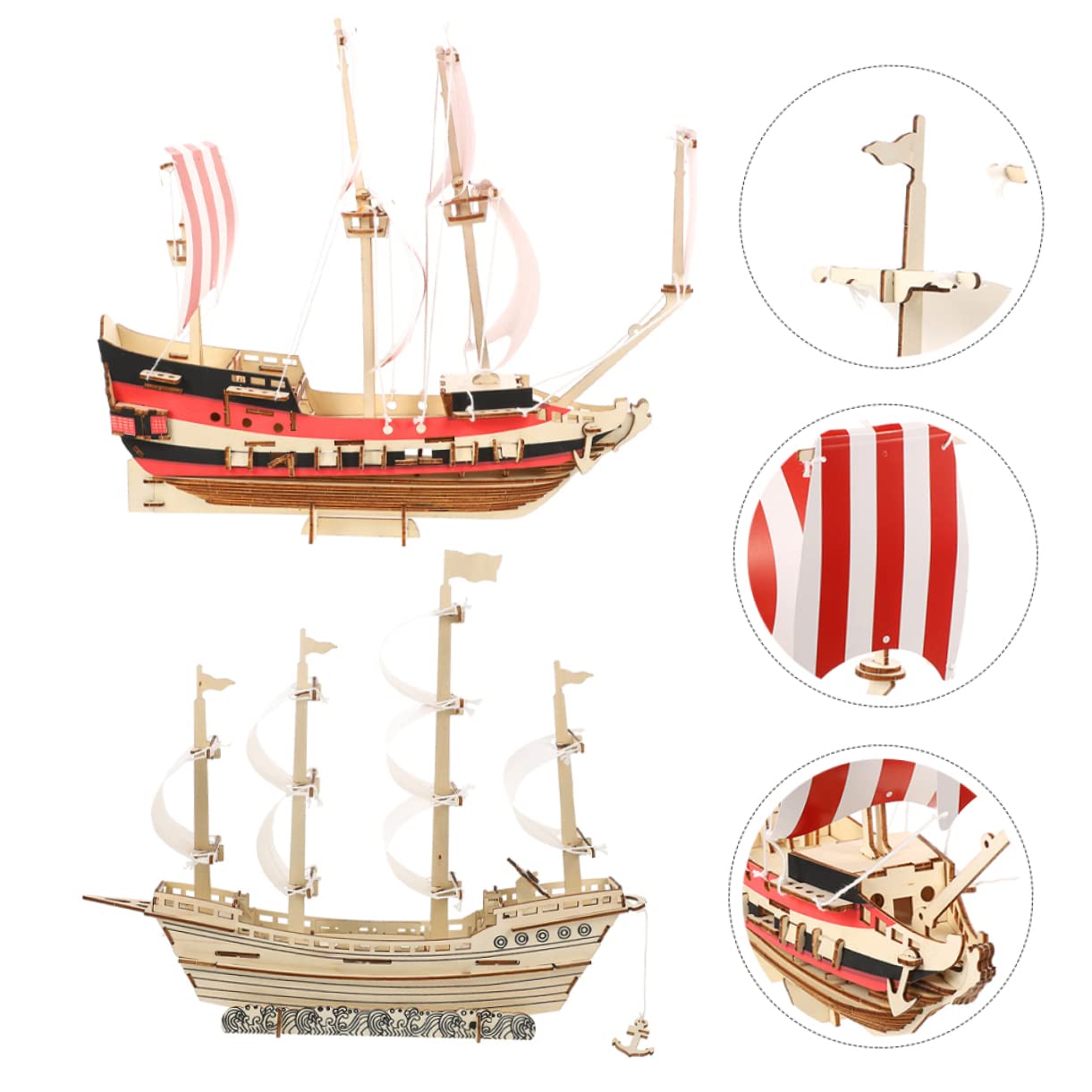 Abaodam Puzzles 3D de Madera para Adultos y Niños, 2 Sets, Diseño Realista, Manualidades Educativas para Casa y Oficina