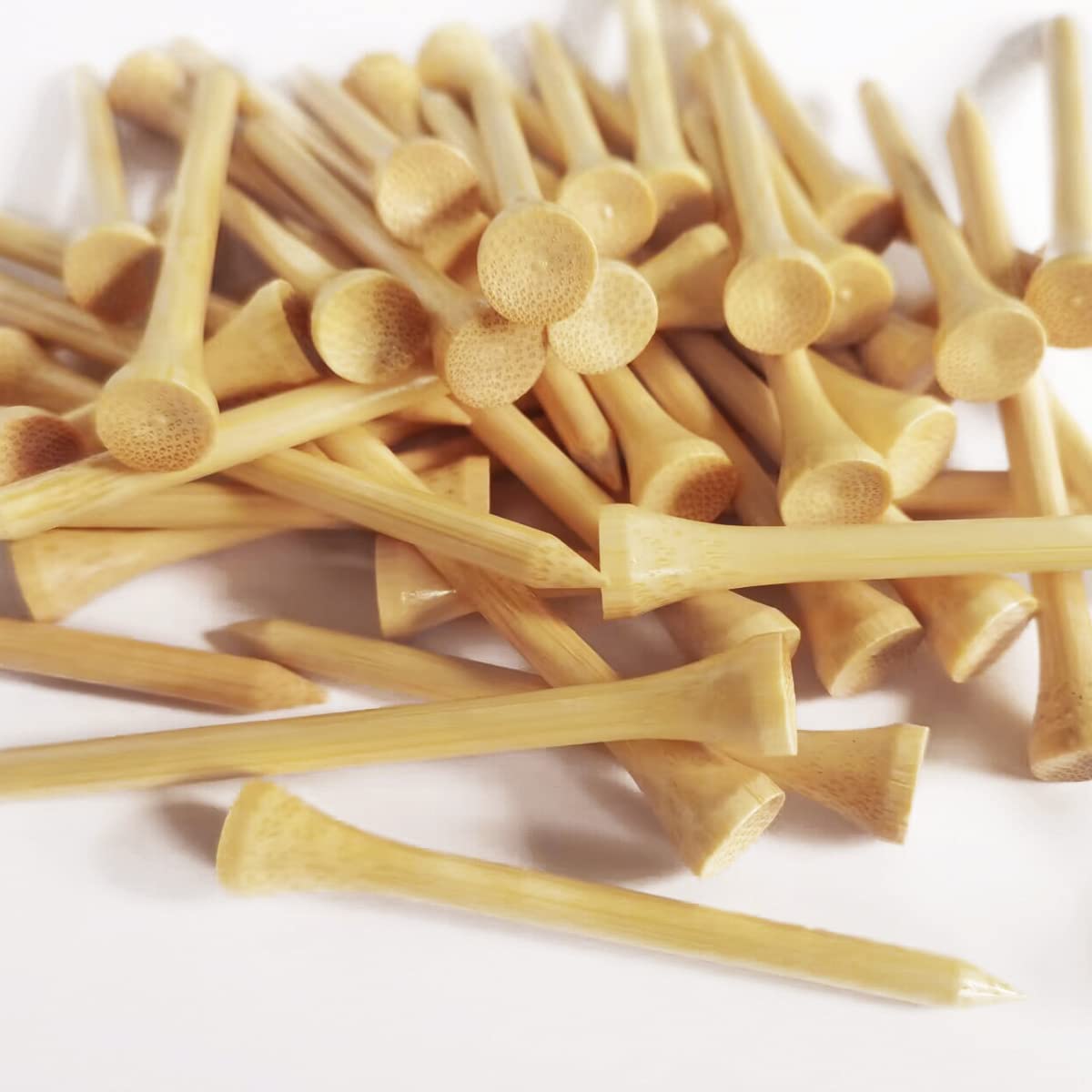 MAZELNatural Wood/Bamboo Golf Tees 2 3/4 Inch & 3 1/4 Inch,Pack 50 or 120,Reduce Friction & Side Spin,More Stable Golf Tees