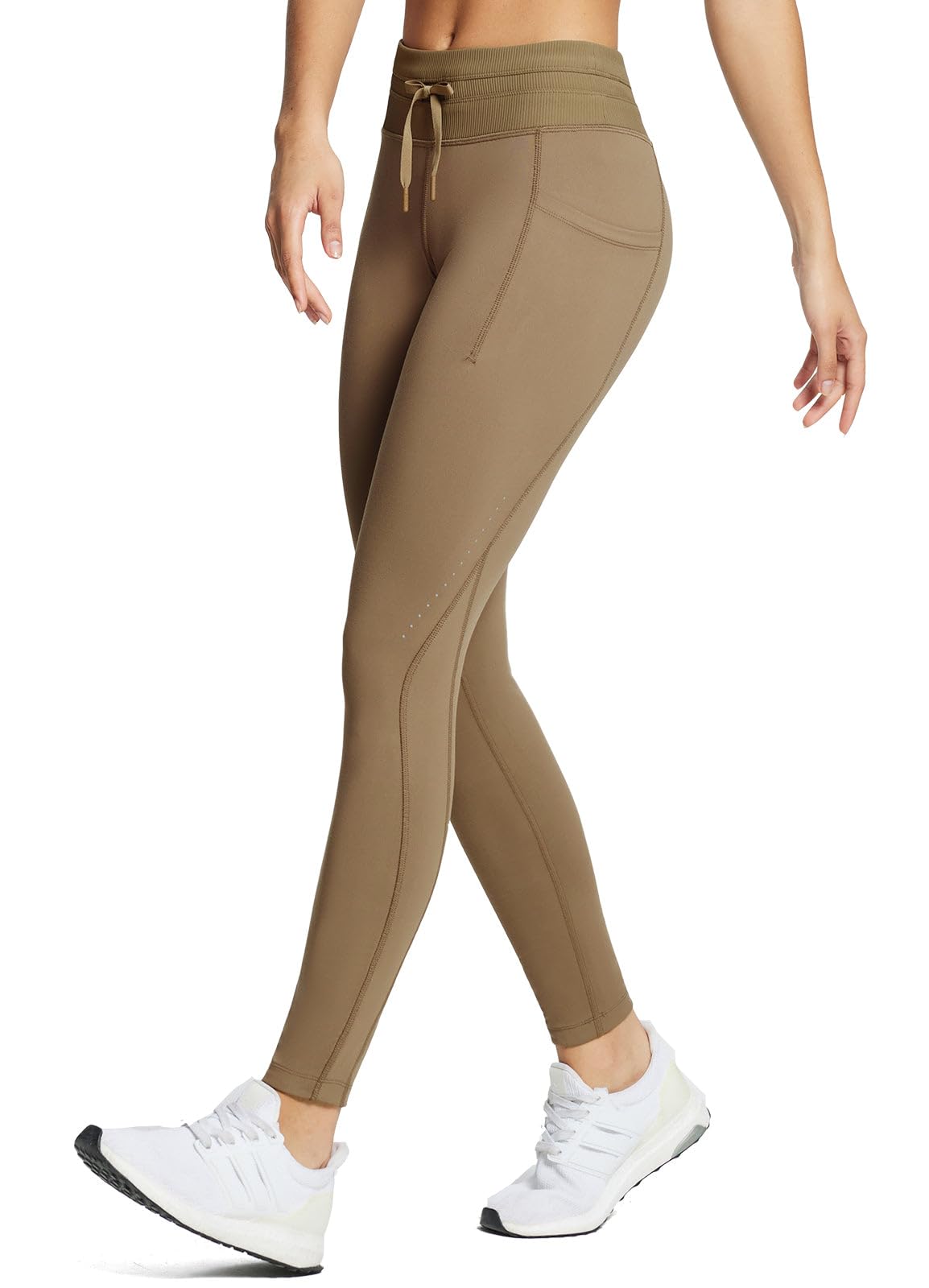 Women's Fleece Lined Leggings Water Resistant High Waisted Thermal Warm Winter Tights Ski Hiking Pants with Pockets