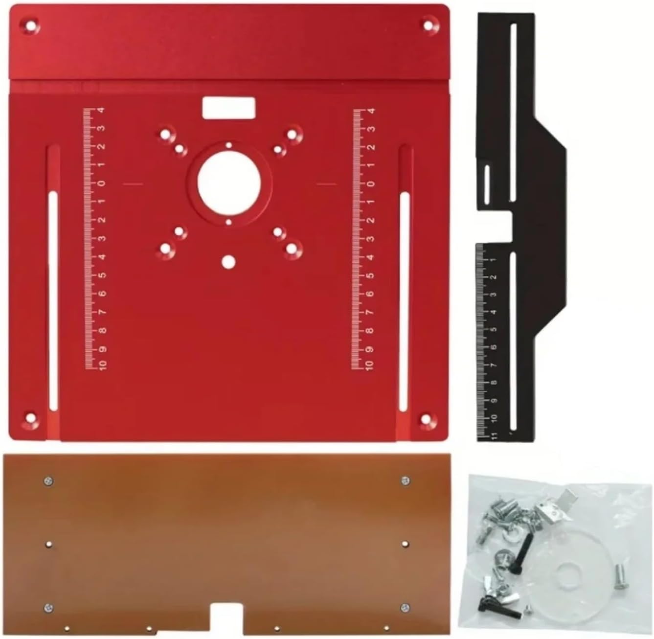 Aluminium Router Table Insert Plate Woodworking Tool Set with Miter Gauge and Sliding Tenoning Fence for Router Table(No Ruler Set)