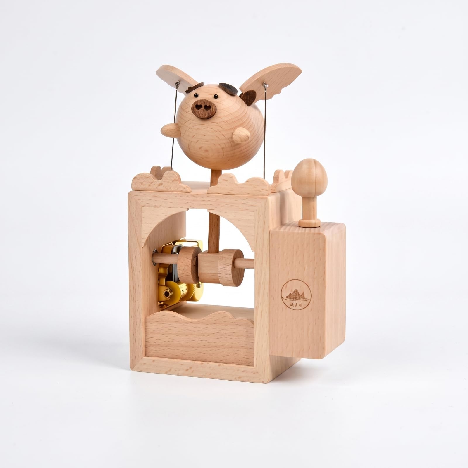Boîte à Musique Cochon Mécanique, Mignon, Boîte à Musique Manivelle, pr Étagère, Bureau, Bébés, Style B