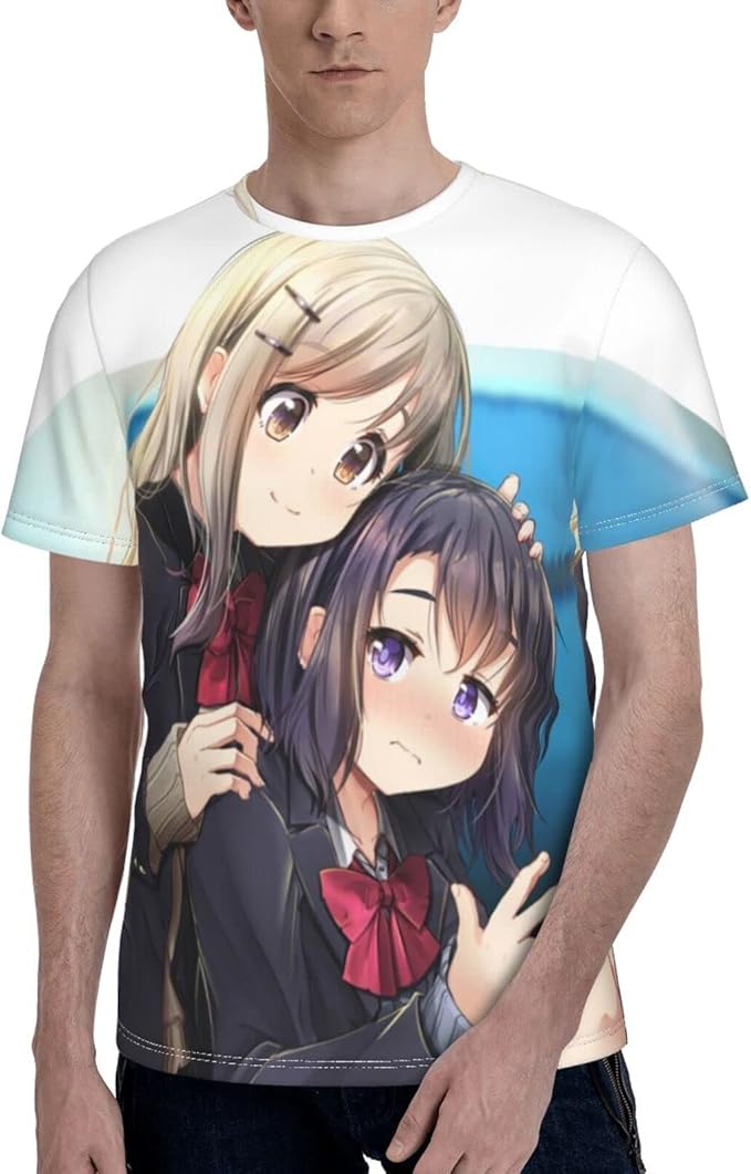 Amazon Co Jp 3d プリント カジュアル Tシャツ メンズ 安達としまむら 2 オシャレ 大きいサイズ 半袖 スポーツ 量軽 爽快 ティーシャツ 面白い柄 派手 トップス 男女兼用 柔らかい 快適 Tシャツ ファッション