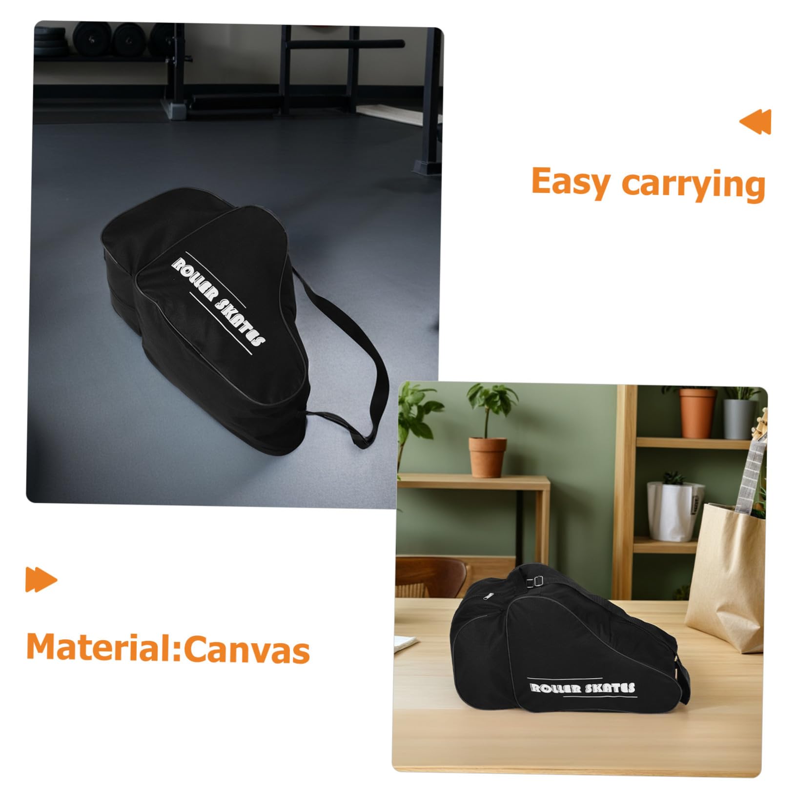 2 Bolsas para Patines Mochila para Patinaje sobre Ruedas Bolsa para Patines En Línea para Niñas para Guardar Zapatos De Patinaje De Hielo Negra