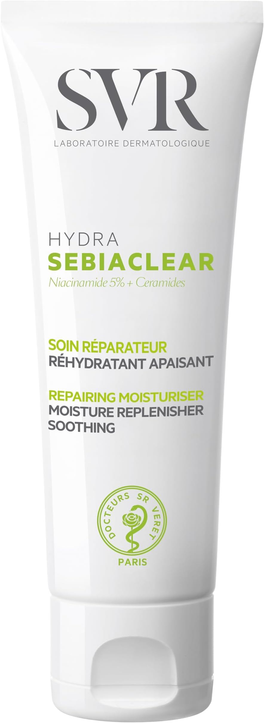 Sebiaclear Moisturizing Face Cream - Soothing Moisturizer, Reduces the appearance of marks, with Niacinamide, Hyaluronic Acid and Ceramides for Oily Sensitive Skin, Non-Comedogenic. 1.4 oz.