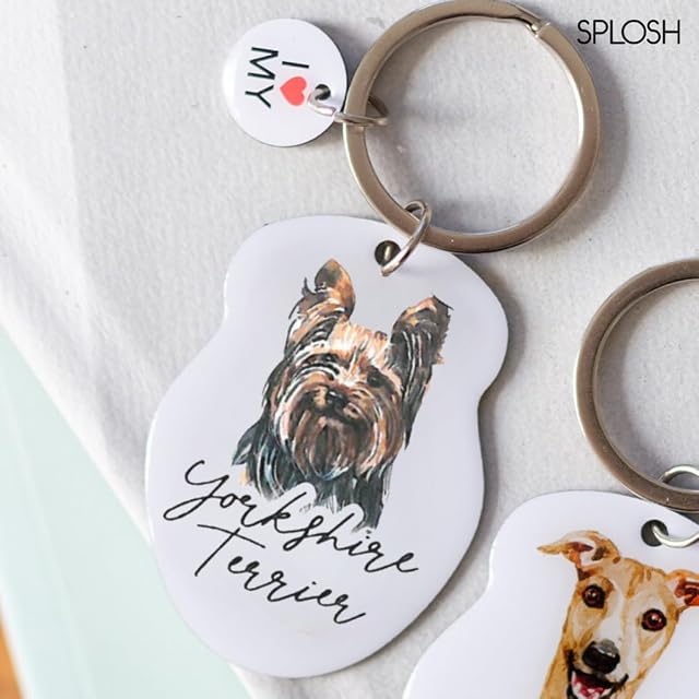 Foto 3 de 7 de Splosh Llavero personalizado de Yorkshire Terrier, llavero personalizado para perros