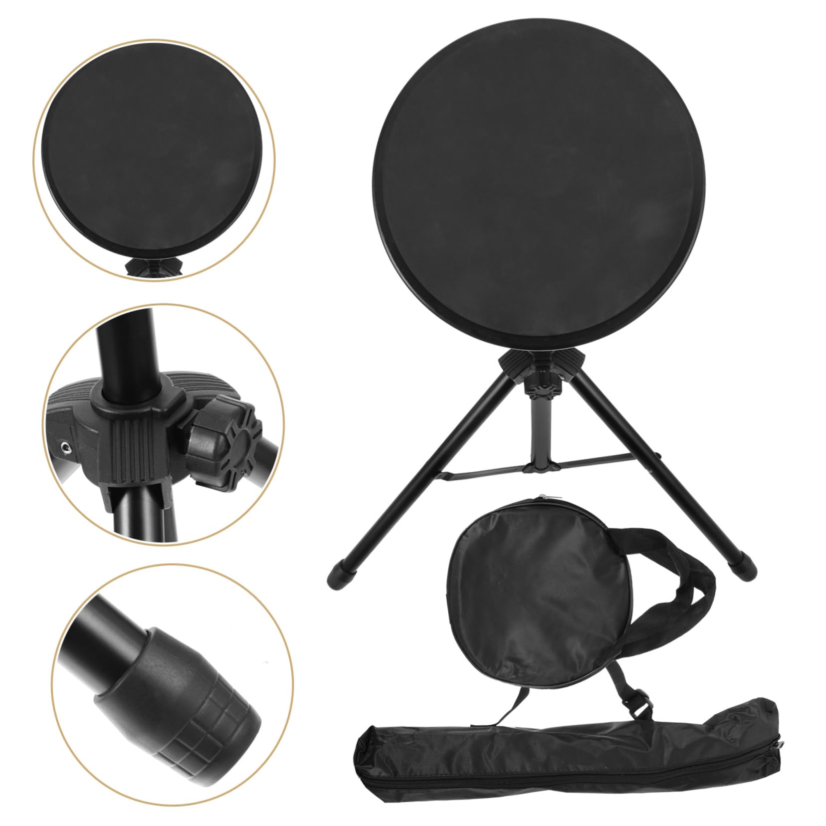 Kit de Almohadilla de Batería Silenciosa Soporte 8 Pulgadas | 1 Juego, Negro de Goma E Hierro, para Actuación y Grabación, Accesorios para Batería