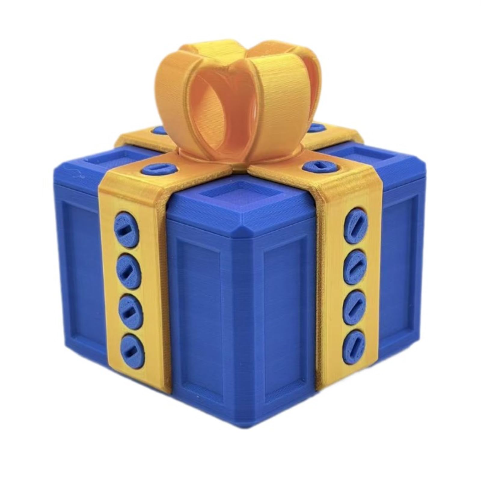 Annoying gift, 3D annoying gif box with twist storage and multiple colors, prank gif box decoration, suitable for small accessories cash Valentine's Day birthday gif (Gold and Blue)
