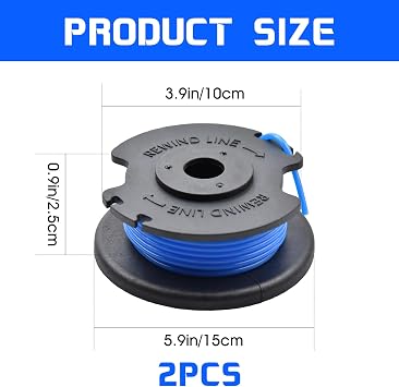 2 Pcs Strimmer Spool Compatible with Ryobi, Strimmer Spool, String Trimmer Replacement Spools Line, Strimmers Line Replacement for 18v 24v 40v 0LT1825 0LT1830H 0LT1831 0LT1832 RLT2925 Strimmers